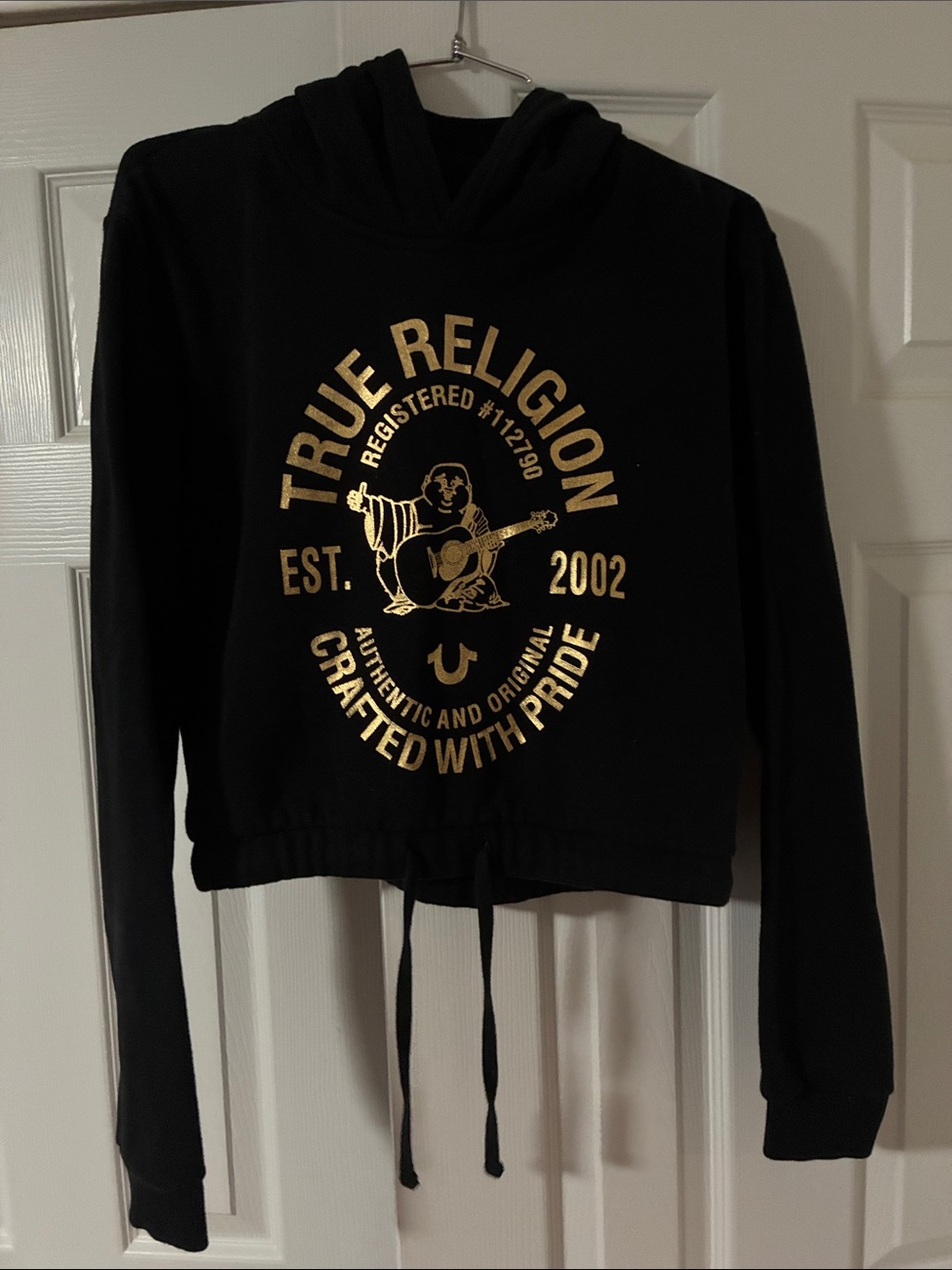 True Religion Graphic Cropped Hoodie